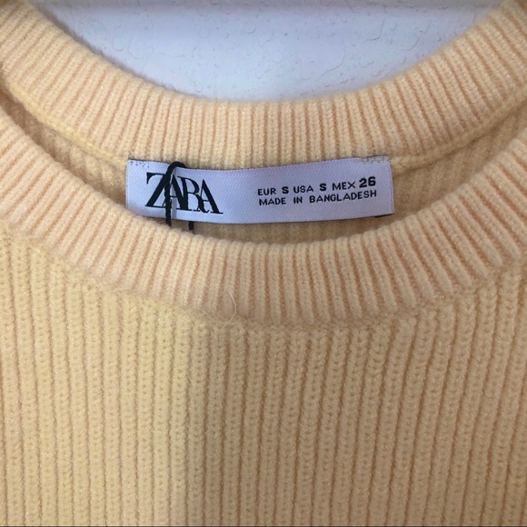 NEW ZARA Yellow Knit Sweater Crop Tank - Picture 3 of 5